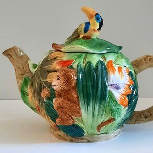 Jungleware Tea Pot Teapot Home Collection By Genmert Tucan - Monkey